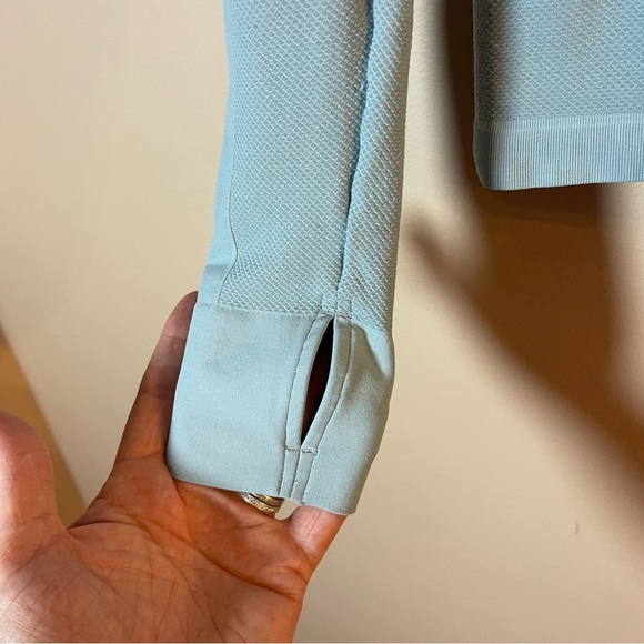 Sweaty Betty Blue Fitted Zippered Polo Sweatshirt - Picture 5 of 10